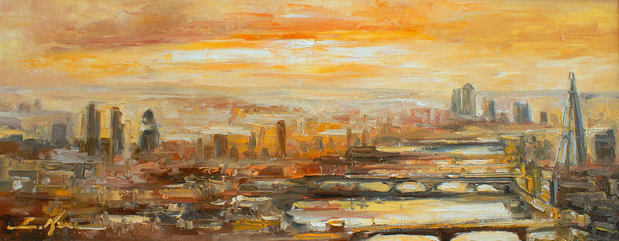 Panorama of London Painting by Luke Karcz