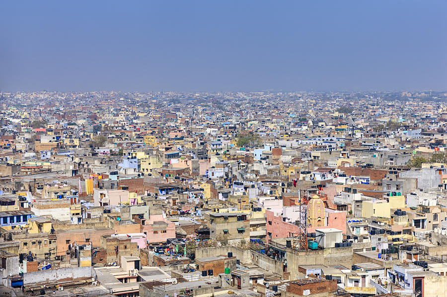 Panorama of Old Delhi, India Photograph by Hadynyah