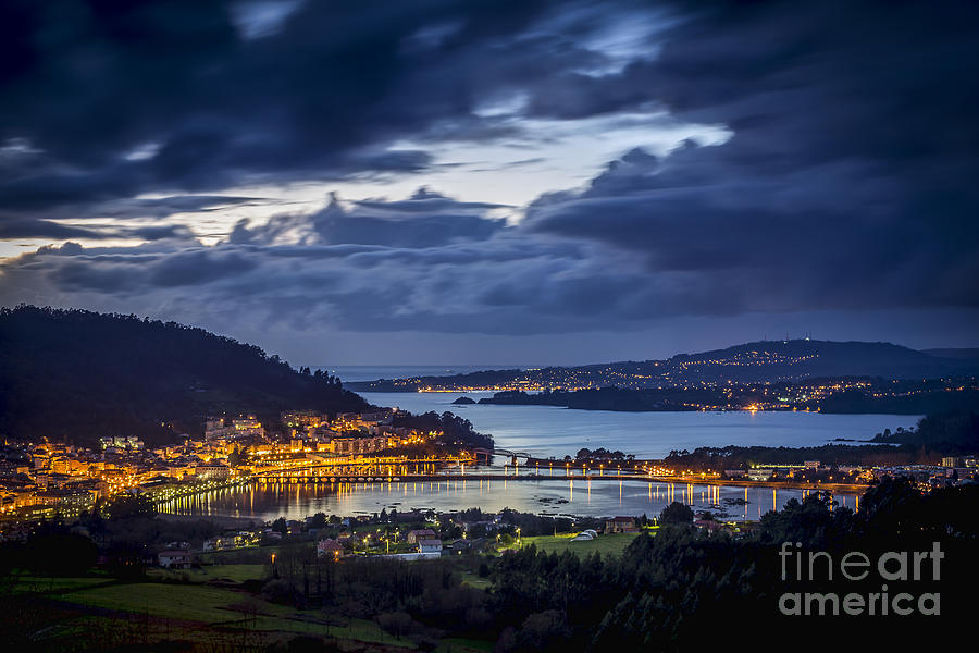 Panorama of Pontedeume from Cabria Noguerosa Galicia Spain Photograph by Pablo Avanzini