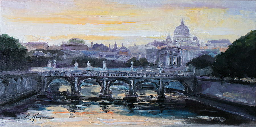 Panorama of Rome Painting by Luke Karcz