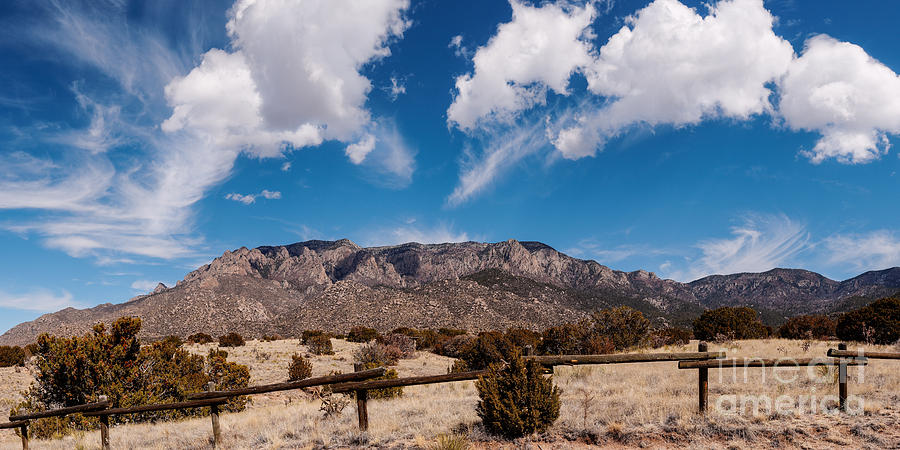 Panorama of Sandia Mountains from Elena Gallegos Picnic Area - Albuquerque New Mexico Photograph by Silvio Ligutti