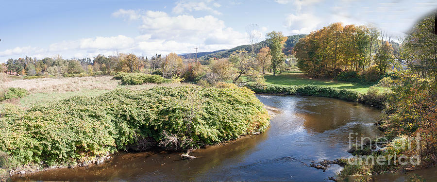Panorama of the Little River at Stowe Vermont Photograph by Thomas Marchessault