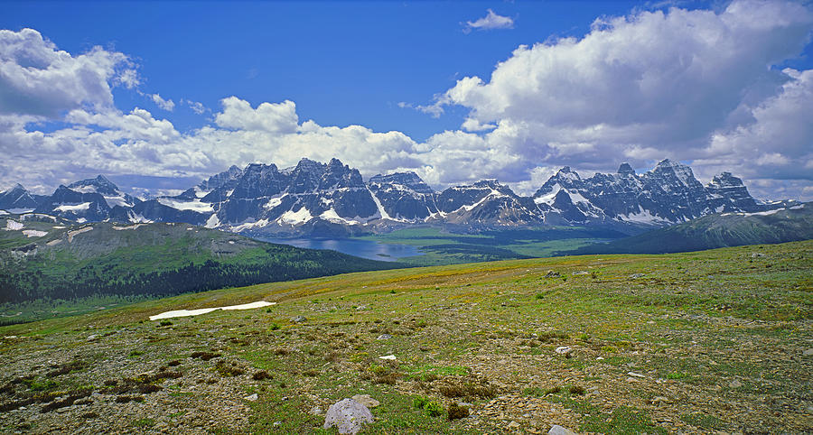 Jasper National Park Photograph - 1M3849-Panorama of the Ramparts by Ed  Cooper Photography