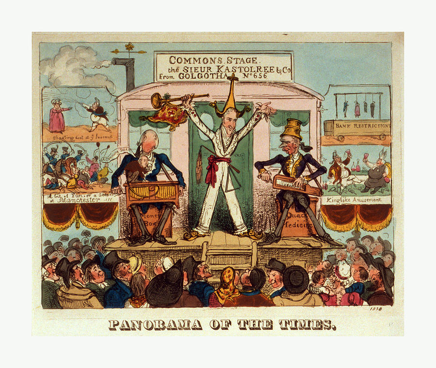 Vintage Drawing - Panorama Of The Times, 1821, A Man, The Celebrated Juggler by English School