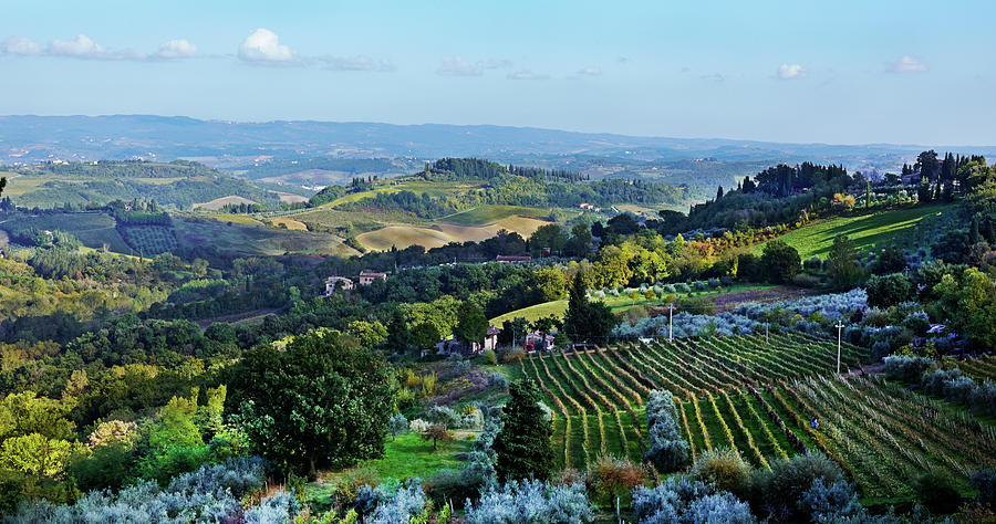Panorama Of Tuscan Countryside Photograph by Allan Baxter