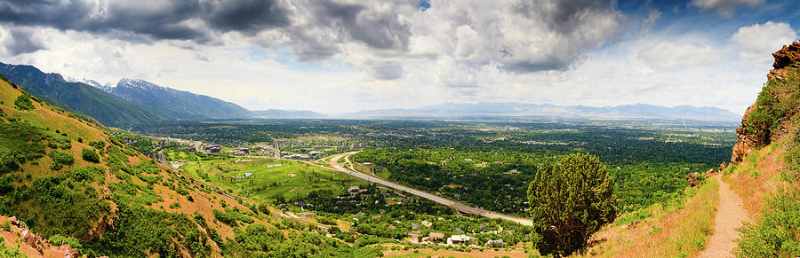 Panorama Of Wasatch Front From Mt Photograph by Anna Gorin