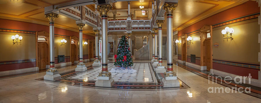 Panorama of West Atrium  Connecticut State House Photograph by Thomas Marchessault