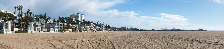 Panorama Santa Monica beach CA Photograph by Steven Heap