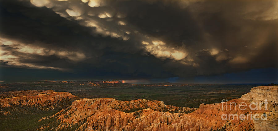 Panorama Storm Clouds over Bryce Canyon National Park Utah Photograph by Dave Welling