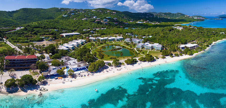panoramic aerial view of Sapphire Bay, St.Thomas, US Virgin Islands Photograph by Cdwheatley