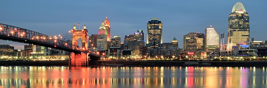 Cincinnati Photograph - Panoramic Cincinnati Ohio by Frozen in Time Fine Art Photography