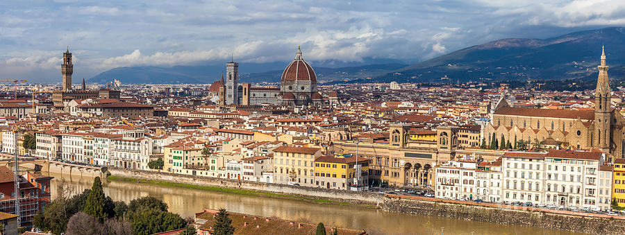 Architecture Photograph - Panoramic Florence From Piazzale Michelangelo by Corina Daniela Obertas