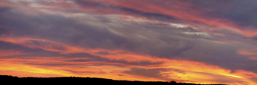 Sunset Photograph - Panoramic Hill Country Sunset 2 by Paul Huchton