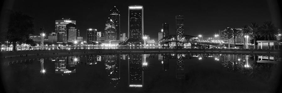 Panoramic Jacksonville Night Photograph by Frozen in Time Fine Art Photography