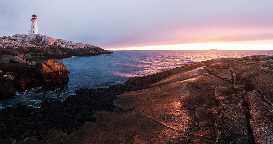 Panoramic Lighthouse Sunset Photograph by Shaunl