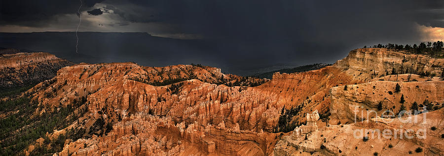 Panoramic Lightning Thunderstorm Bryce Canyon National Park Utah Photograph by Dave Welling