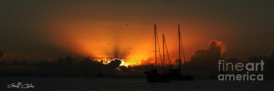 Holiday Photograph - Panoramic Marine Splendor - Sunset. by Geoff Childs