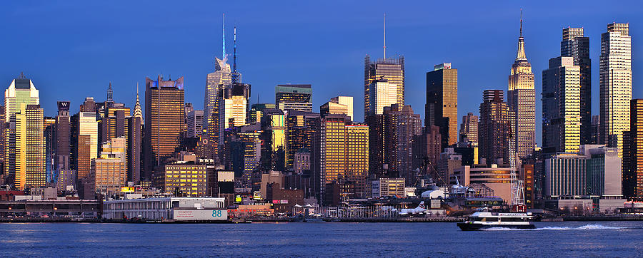Panoramic NYC Skyline from Jersey Photograph by Mitchell R Grosky