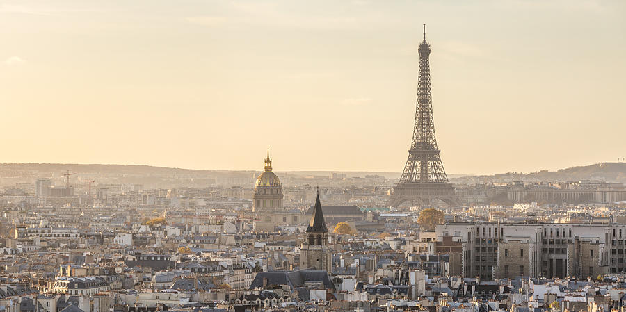 Panoramic of Eiffel tower and city of Paris Photograph by Matteo Colombo