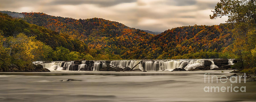 panoramic of Sandstone Falls in the Fall Photograph by Dan Friend