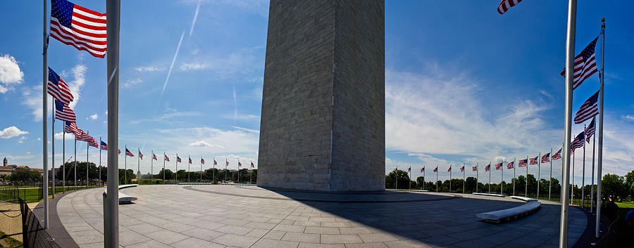 Panoramic of Washington Monument  Photograph by John McGraw