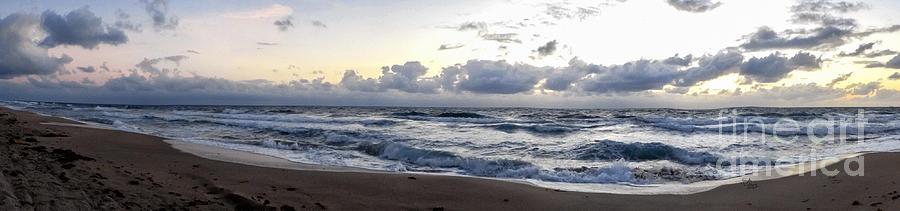 Sunset Photograph - Panoramic Seascape South Florida by Ginette Callaway