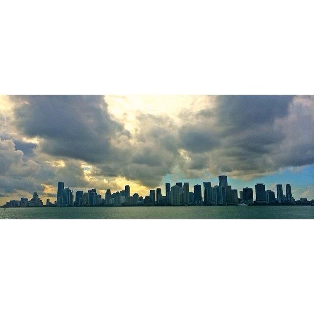 Miami Photograph - #panoramic Shot Of The #miami #skyline by Jason Spiewak