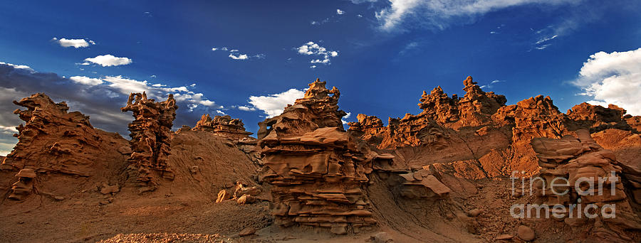 Panoramic Sunset Light On Sandstone Formations Fantasy Canyon  Photograph by Dave Welling