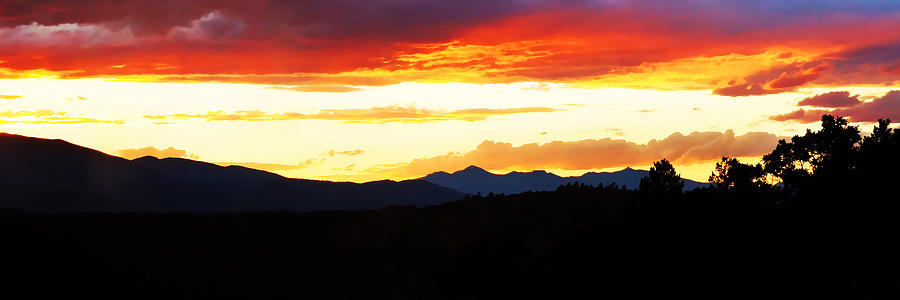Sunset Photograph - Panoramic Sunset Over The Sangre De Cristos by Terril Heilman