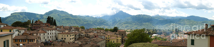 Panoramic view Barga and apennines Italy Photograph by Peter Noyce