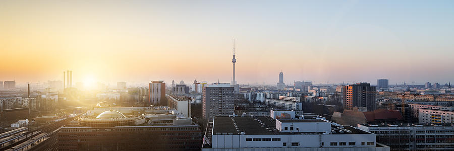 Panoramic view of Berlin at sunset Photograph by Rafael Dols
