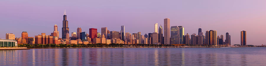 Panoramic View Of Chicago Skyline At Photograph by Chrisp0