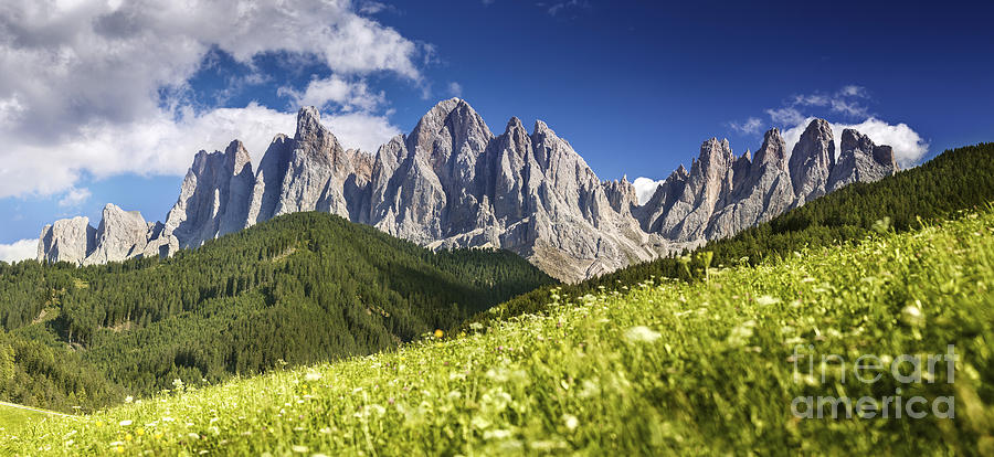 Nature Photograph - Panoramic View Of Dolomite Alps by Evgeny Kuklev