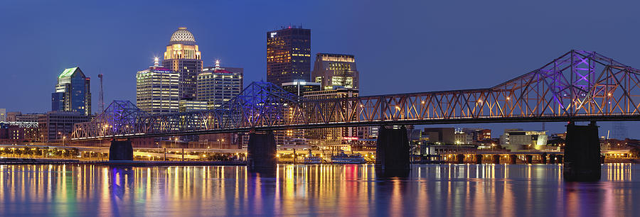 Panoramic view of Louisville skyline Photograph by Adam Jones