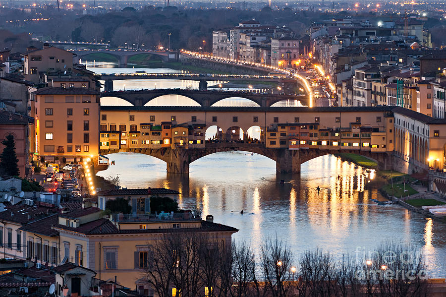 Panoramic view of Ponte Vecchio - Florence - Tuscany Photograph by Luciano Mortula