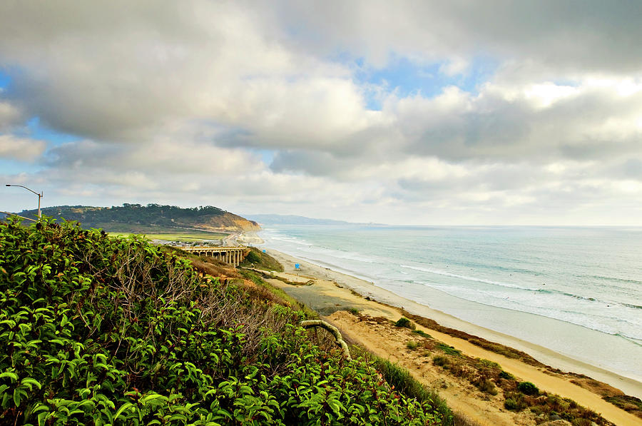 Panoramic View Of The Beach With Clouds Photograph by Myles McGuinness ...