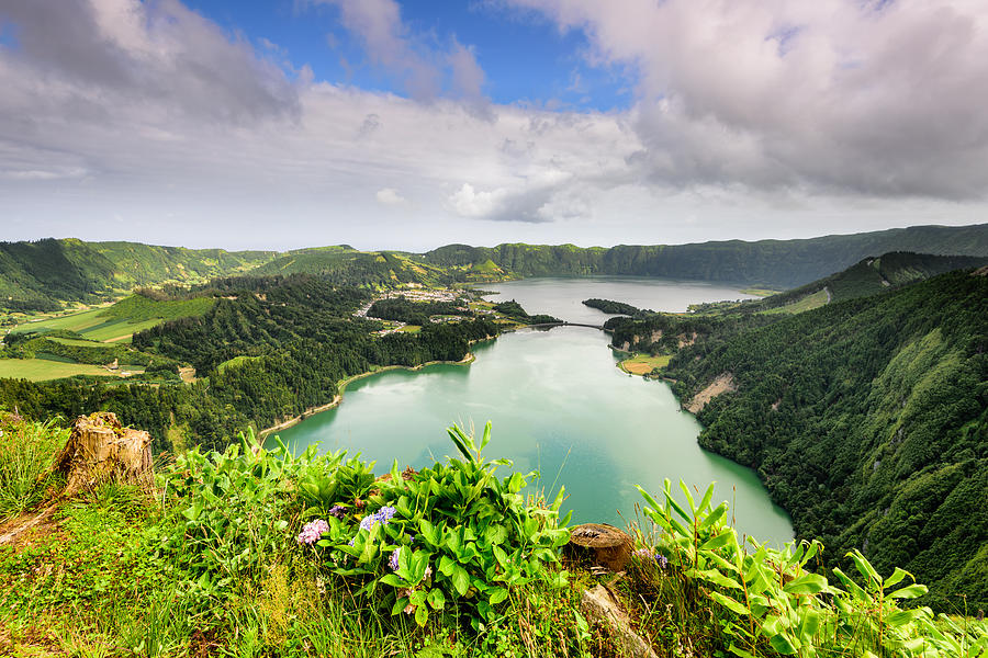 Panoramic view of the Sete Cidades Lagoon no Açores. Photograph by ARoxo