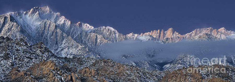 Panoramic Winter Morning Alabama Hills Eastern Sierras California Photograph by Dave Welling