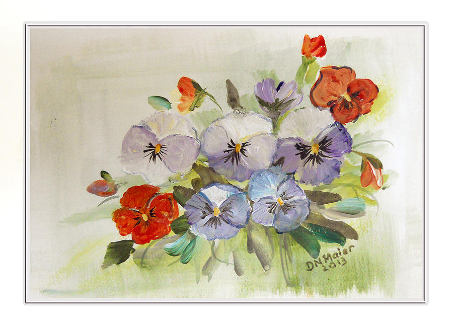 Pansies Already Framed Painting by Dorothy Maier