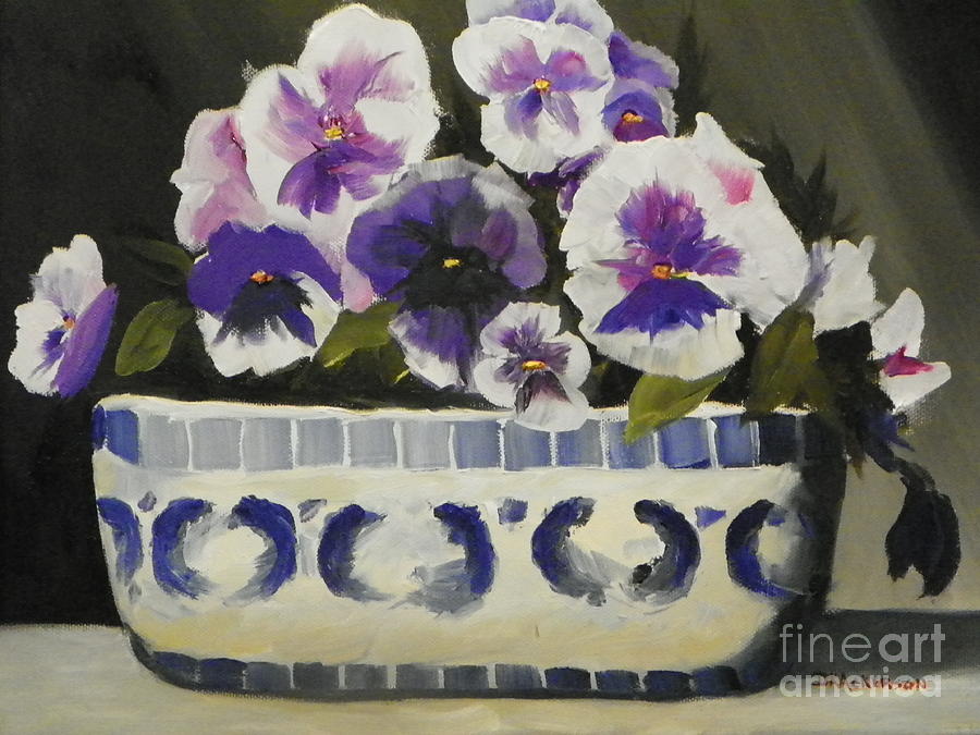 Pansies Painting by David Ackerson