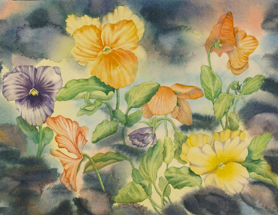 Pansies Painting - Pansies by Heather Gallup Pansies Painting - Pansies by Heather Gallup