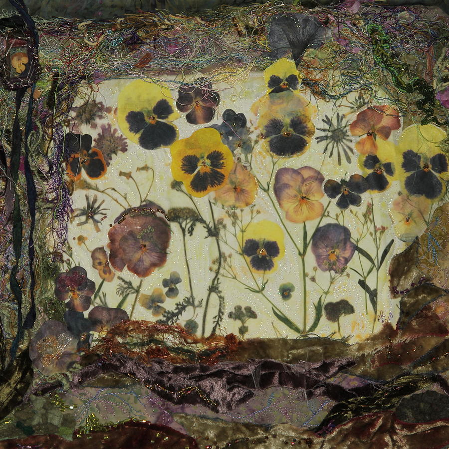Nature Mixed Media - Pansy Patch by Pam Reed