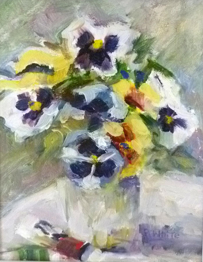 Pansies Painting by Pat White