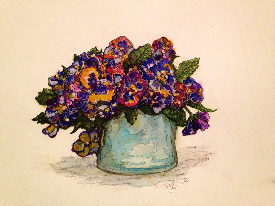Pansies Painting by Rae Chichilnitsky