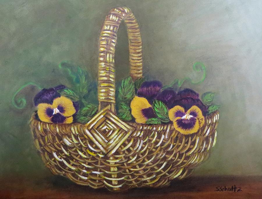 Pansy Basket Sherry Nelson study Painting by Sharon Schultz
