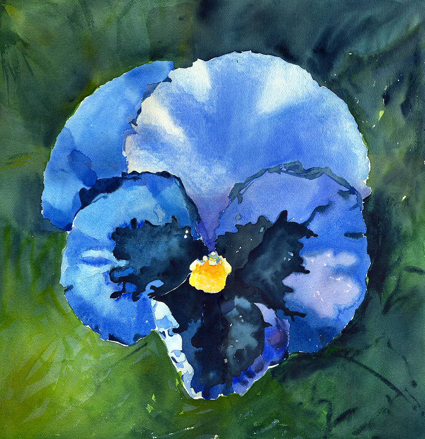 Pansy Blue Painting by Katherine Miller