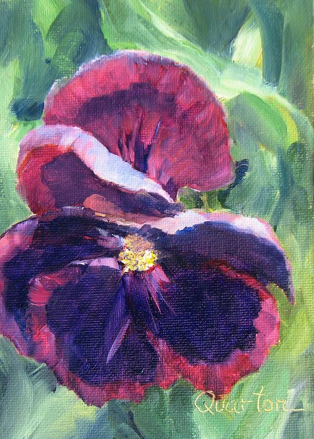 Floral Painting - Pansy Face by Lori Quarton