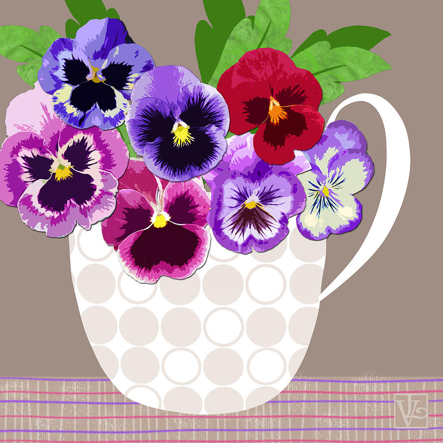 Flower Digital Art - Pansy Passion by Valerie Drake Lesiak
