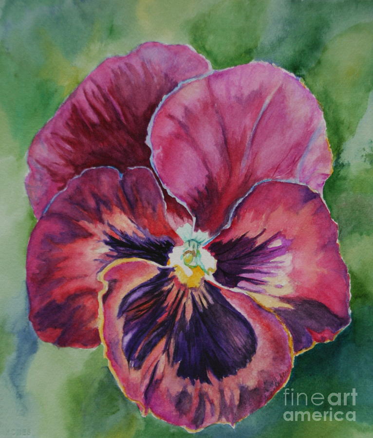 Pansy Play Subdued Painting by Susan Herber