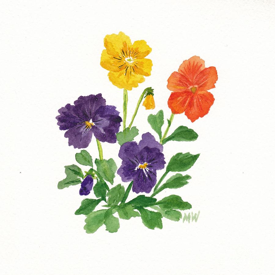 Pansy Study Painting by Michelle Welles